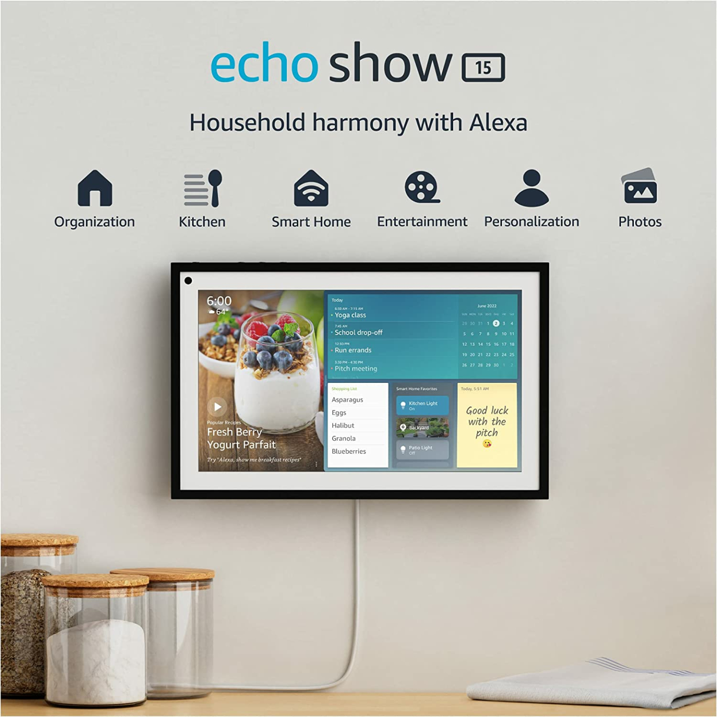 Echo Show 15 Smart Display - Alexa Home Assistant