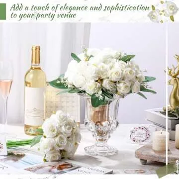 Zeyune 12 Wedding Bouquets Silk Flowers for Any Event