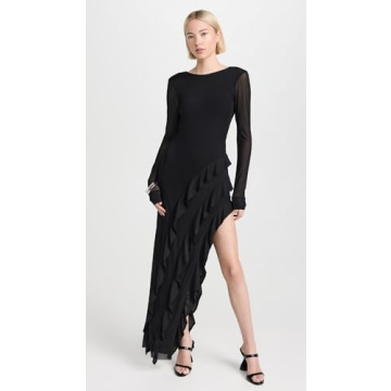 Elegant AFRM Jacie Ruffle Open Back Maxi Dress