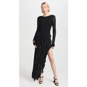 Elegant AFRM Jacie Ruffle Open Back Maxi Dress