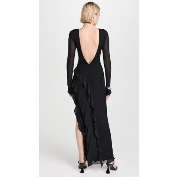 Elegant AFRM Jacie Ruffle Open Back Maxi Dress
