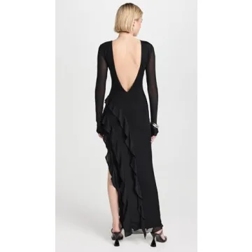 Elegant AFRM Jacie Ruffle Open Back Maxi Dress