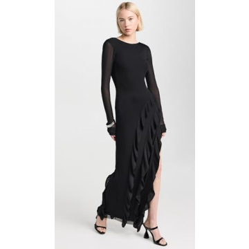 Elegant AFRM Jacie Ruffle Open Back Maxi Dress