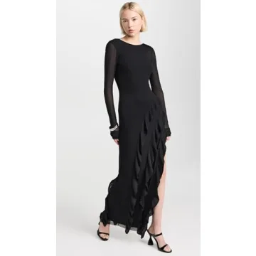 Elegant AFRM Jacie Ruffle Open Back Maxi Dress