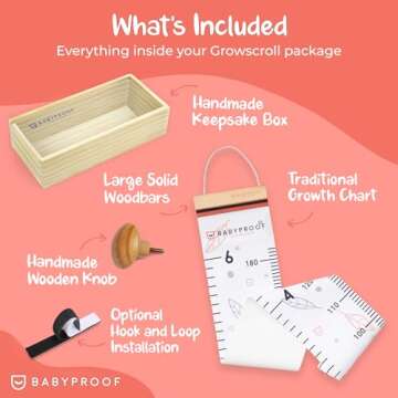 Growth Chart for Kids by Baby Proof - Measuring Height Chart and Kids Decor! Meaningful Memories Thr...