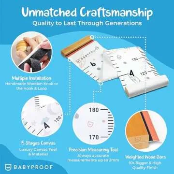 Growth Chart for Kids by Baby Proof - Measuring Height Chart and Kids Decor! Meaningful Memories Through Kid Size Chart Measurement. Leafy Growth Chart Ruler for Wall with Wooden Keepsake Box