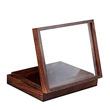 Hashcart Wooden Jewelry Box - Tarot Box Stash Box - Handmade Wood Box Use as Jewelry Tray Ring Dish Ring Holder - Keepsake Box Unique Gift Ideas for Men & Women (6x5 Inch)