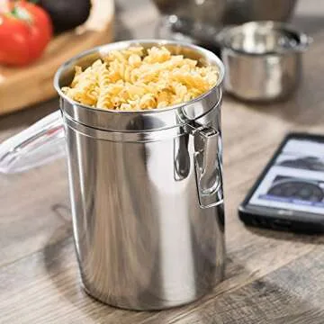 SILVERONYX Stainless Steel Kitchen Canisters - Airtight, Elegant Storage
