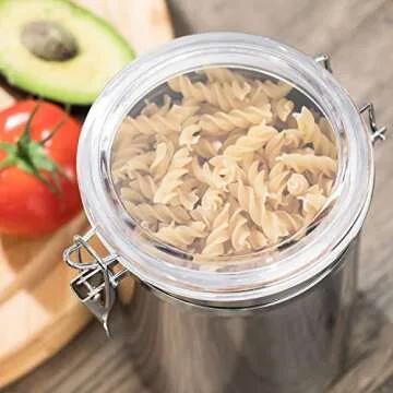 SILVERONYX Stainless Steel Kitchen Canisters - Airtight, Elegant Storage