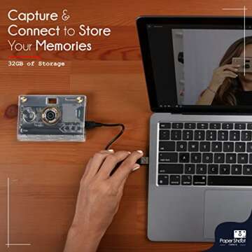 Paper Shoot Camera - 18MP Compact Digital Papershoot Camera Gift for Kid with Four Filters, 10 Sec Video & Timelapse - Includes: 32GB SD Card, 2 Effect Lens & Camera Case - Vanguard Set