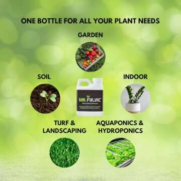 Mr. Fulvic Organic Fulvic Acid Plant Amendment, Natural Humic Soil and Hydroponic Nutrient Enhancer - Lawn and Garden Growth, Plant Health (8 oz)