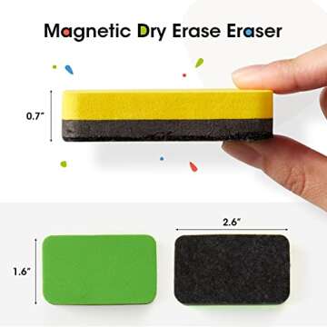 TWOHANDS Dry Erase Markers Fine Point with 2 Eraser,Low Odor,Fine Tip,1mm,11 Assorted Colors,Whitebo...