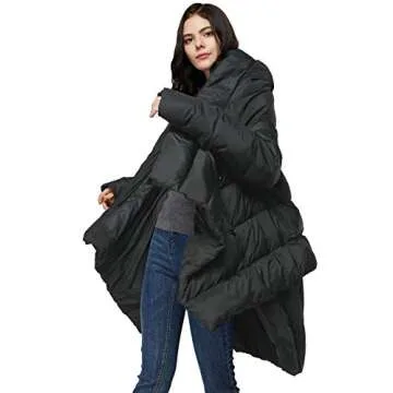 Orolay Women's Women's Puffer Down Coat Cloak-type Jacket Black Medium
