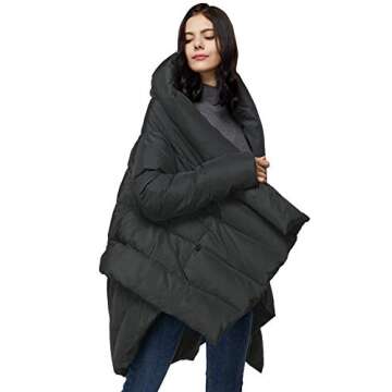 Orolay Women's Women's Puffer Down Coat Cloak-type Jacket Black Medium