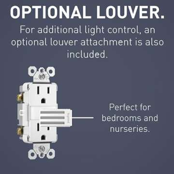 Legrand radiant Adjustable LED Night Light Outlet, Nightlight Electrical Outlets, Tamper Resistant, Safe for Kids, White, NTL885TRWCC6