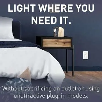 Legrand radiant Adjustable LED Night Light Outlet, Nightlight Electrical Outlets, Tamper Resistant, Safe for Kids, White, NTL885TRWCC6