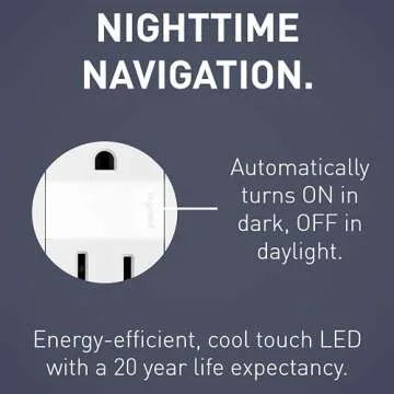 Legrand radiant Adjustable LED Night Light Outlet, Nightlight Electrical Outlets, Tamper Resistant, Safe for Kids, White, NTL885TRWCC6