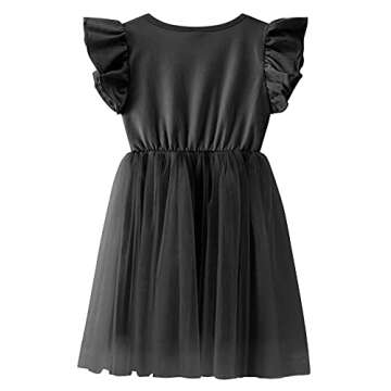 TWKIOUE Toddler Baby Girl Tutu Tulle Dress Sleeveless Fluffy Cute Party Sundress 817 Black 110
