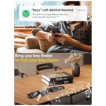 Keychain, Key Finder Built-in Anti-Loss Tracker, Heavy Duty Key Holder, Premium Stainless Steel Keychain Carabiner Car Key Chains with GPS Global Locator Tracking Waterproof Frosted Black