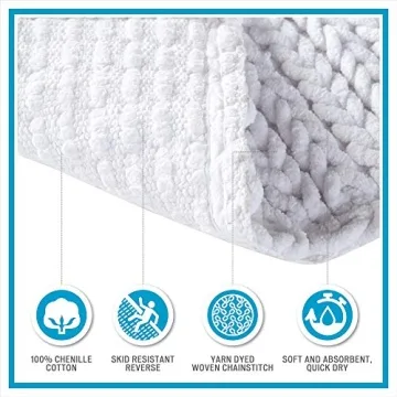 Madison Park Lasso Cotton Chenille Bathroom Rug - Non Slip