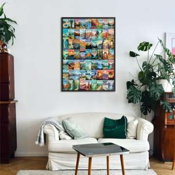 National Parks Puzzle for Adults 1000 Pieces, Travel Poster Landscape Puzzle Including Zion Yellowstone Yosemite, Nature Jigsaw Puzzles Scenery Mountain Scene