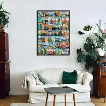 National Parks Puzzle for Adults 1000 Pieces, Travel Poster Landscape Puzzle Including Zion Yellowstone Yosemite, Nature Jigsaw Puzzles Scenery Mountain Scene