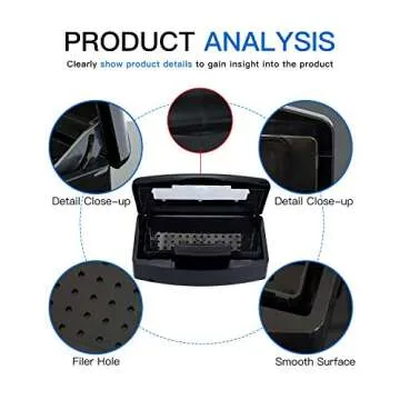 Plastic Sterilizing Tray-Barbicide Sterilization Tray,Clean Sterilizer Box Storage Organizer for Nail,Tweezers,Hair Salon,Spa & Cutter Manicure Equipment-Clear Lid (black)