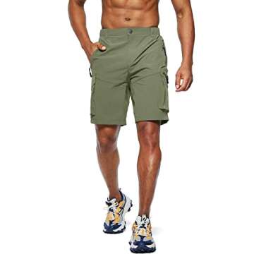Pudolla Men's Hiking Cargo Shorts Quick Dry Outdoor Travel Shorts for Men with Multi Pocket for Fish...