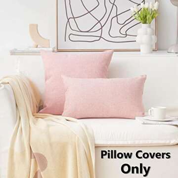 Home Brilliant ecorative Pillow Covers 18x18 Throw Pillow Covers Lined Linen Cushion Covers for Bed ...