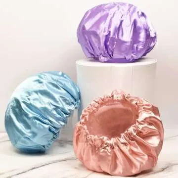 Stylish SMILCO Shower Caps for Women - 4 Pack