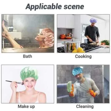 Stylish SMILCO Shower Caps for Women - 4 Pack