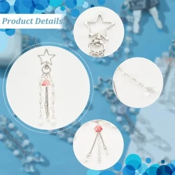 Stylish 8-Set Beaded Keychain for Bag Accessories