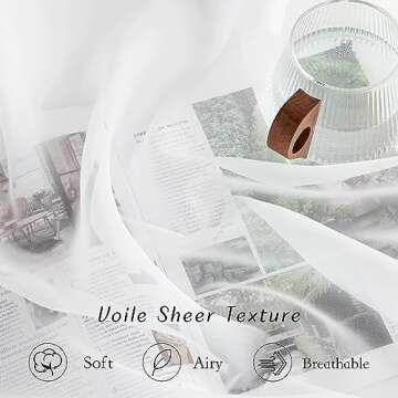 NICETOWN Ivory Sheer Curtains 96" Long - Elegant Window Panels