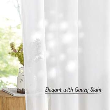 NICETOWN Ivory Sheer Curtains 96" Long - Elegant Window Panels