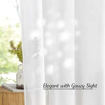 NICETOWN Ivory Sheer Curtains 96" Long - Elegant Window Panels