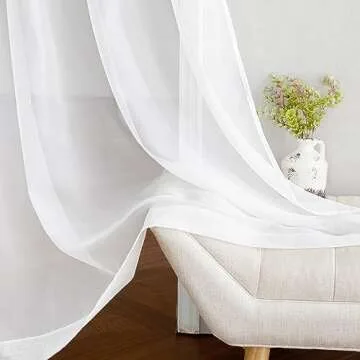NICETOWN Ivory Sheer Curtains 96" Long - Elegant Window Panels
