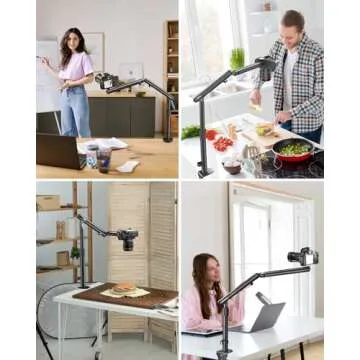 Viozon Overhead Camera Mount, Camera Desk Mount, Flexible Aluminum Spring Arm with 360° Ball Head &...
