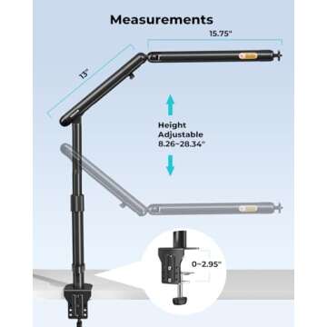 Viozon Overhead Camera Mount, Camera Desk Mount, Flexible Aluminum Spring Arm with 360° Ball Head &1/4" Interface for DSLR Camera/Projector/Heavy Microphone(FC100)