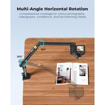 Viozon Overhead Camera Mount, Camera Desk Mount, Flexible Aluminum Spring Arm with 360° Ball Head &1/4" Interface for DSLR Camera/Projector/Heavy Microphone(FC100)