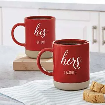 Let's Make Memories Personalized Stoneware Mug Set - For Valentine's Day - For Couples - For Wedding...