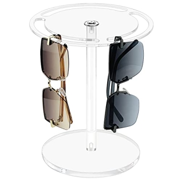 Stylish Bigfety Acrylic Sunglasses Holder with 360 Rotation