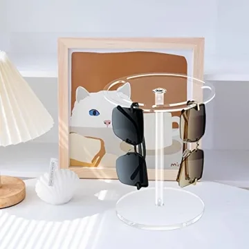 Stylish Bigfety Acrylic Sunglasses Holder with 360 Rotation