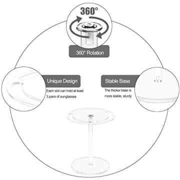 Stylish Bigfety Acrylic Sunglasses Holder with 360 Rotation