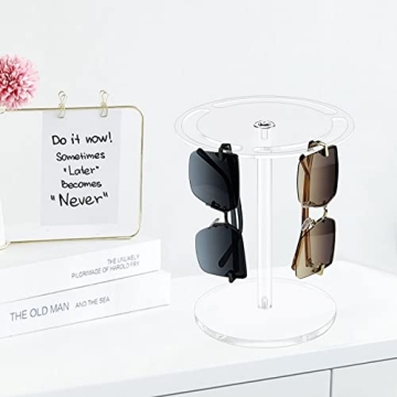 Stylish Bigfety Acrylic Sunglasses Holder with 360 Rotation