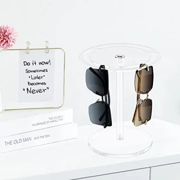 Stylish Bigfety Acrylic Sunglasses Holder with 360 Rotation