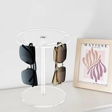 Stylish Bigfety Acrylic Sunglasses Holder with 360 Rotation