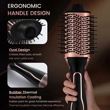 Dual Voltage Hair Dryer Brush, PRITECH Hot Air Brush 110V-120V/220V-240V Ionic 1000W Blow Dryer Brush 4 in 1 Styler, One Step Volumizer, Styling Brush for Straight and Curling Hair Salon