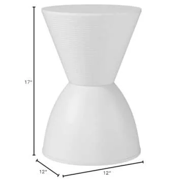 Modway Haste Contemporary Modern Hourglass Accent Stool in White