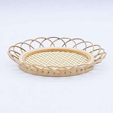 Elegant 6 Pack Bamboo Rattan Coasters for Drinks