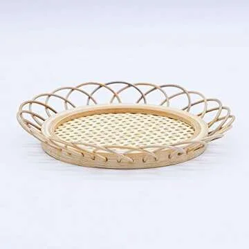 Elegant 6 Pack Bamboo Rattan Coasters for Drinks